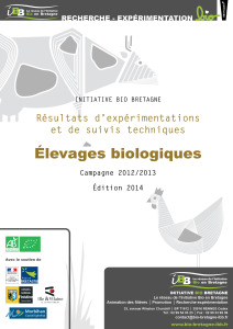 Télécharger la brochure "Résultats d’expérimentations et de suivis techniques en Elevages biologiques" (campagne 2012 / 2013 - Ed. 2014)